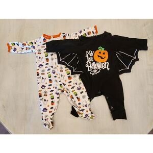 Baby bundle Two size 6-9months Halloween Pajamas Spooky Bat Vampire